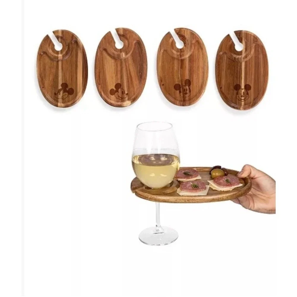 Acacia Disney Mickey Mouse Set‎ Of 4 Appetizer Wooden Serving Trays